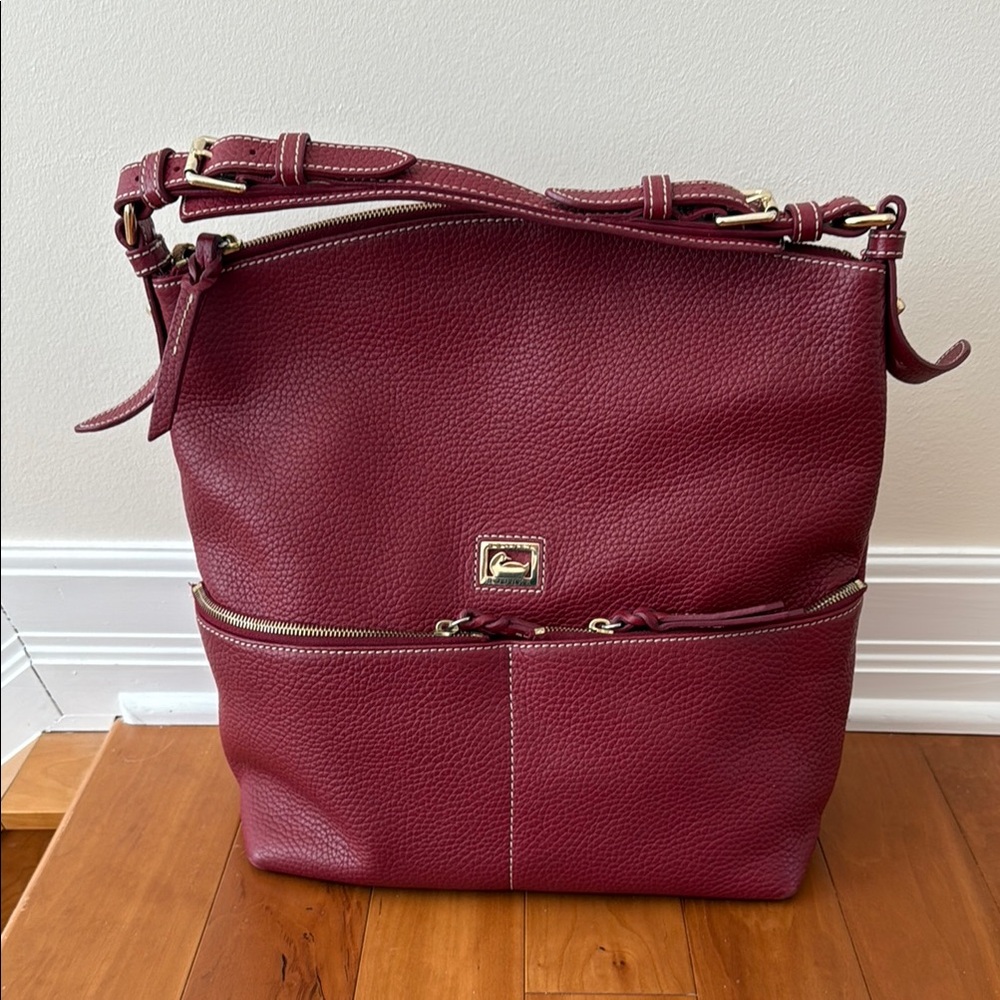 Red Dooney & Bourke pebble grain leather handbag